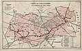 Carte des huit concessions appartenant à la Compagnie des mines d'Anzin, datée de janvier 1883. Celles-ci s'étendent sur 280 km²