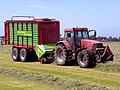 Récolte d'herbe fanée (foin)