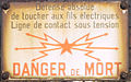 Panneau SNCF d'avertissement de danger d'électrocution mortel